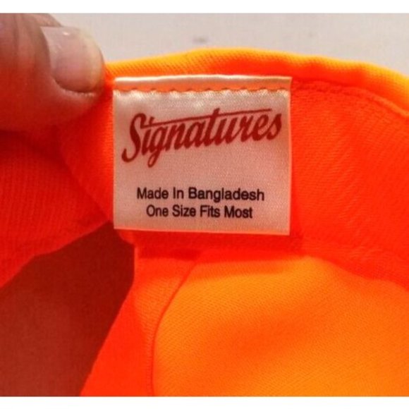 Signatures Bright Neon Orange Hunting Safety Baseball Hat Cap NOS NEW (J3) - Picture 4 of 5